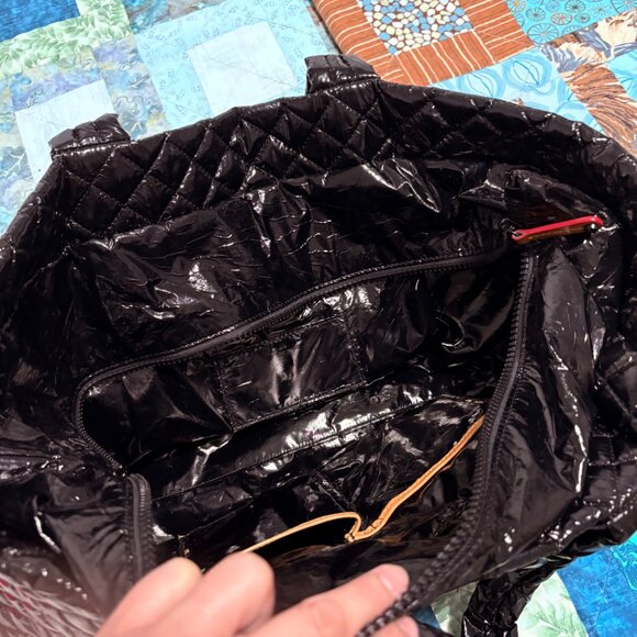 MZ Wallace Large Metro Tote, Black Lacquer - Picture 9 of 10